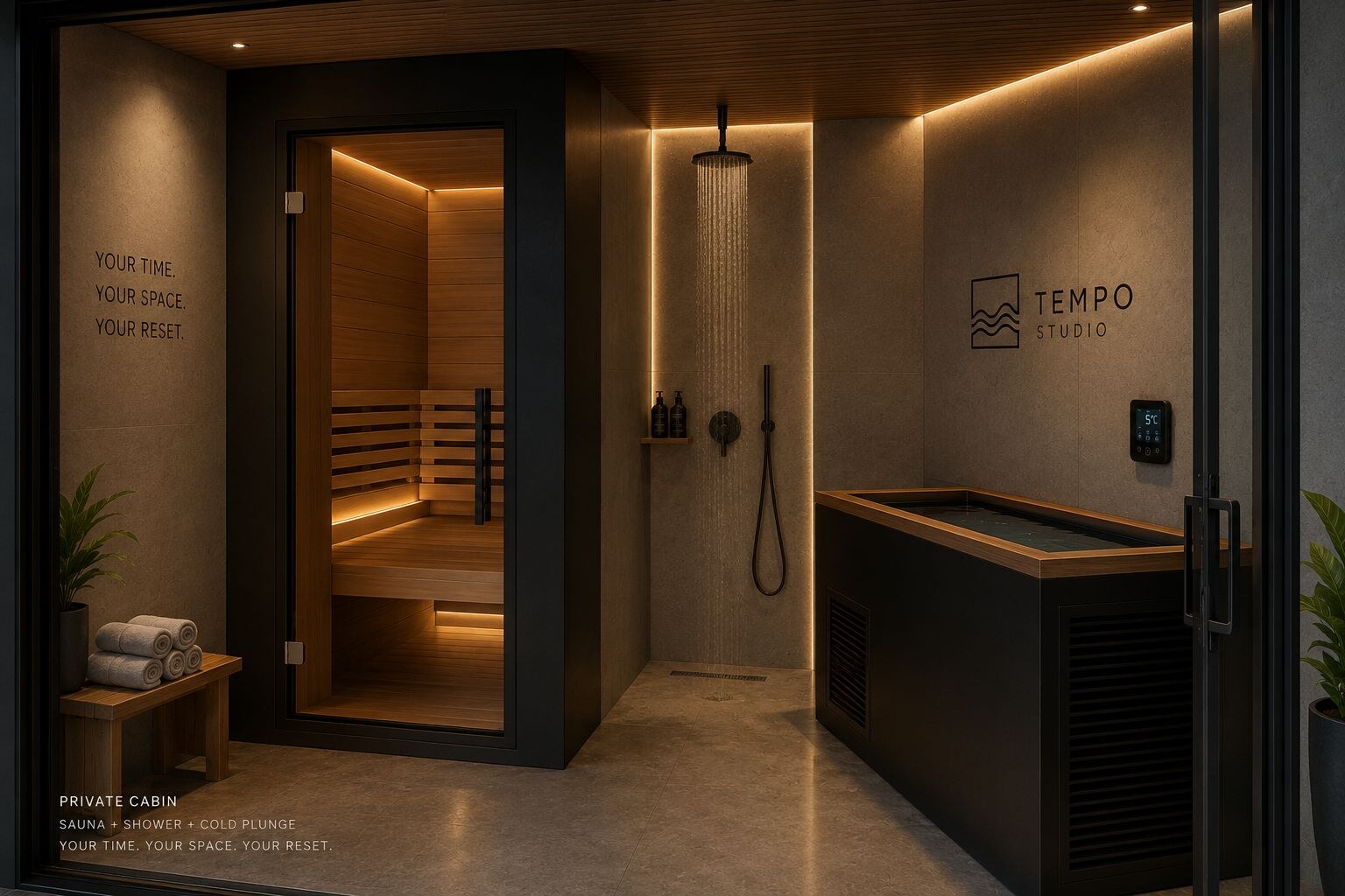 Tempo Studio private cabin design rendering